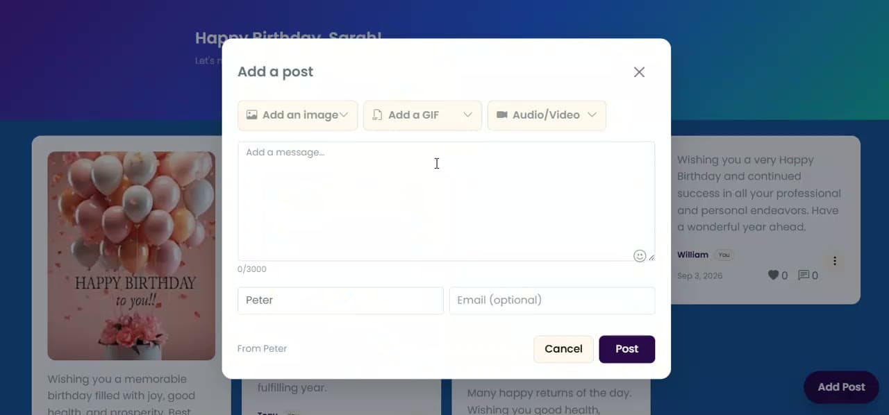 Voice Message demo preview