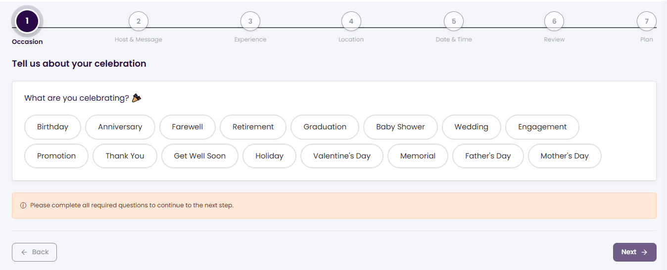 Build your event page step by step screenshot